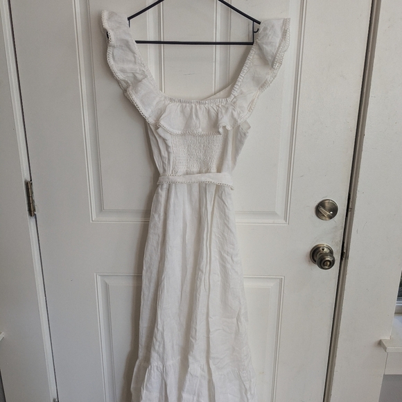Roller Rabbit Keira White Midi Dress with Ruffles - Picture 5 of 5